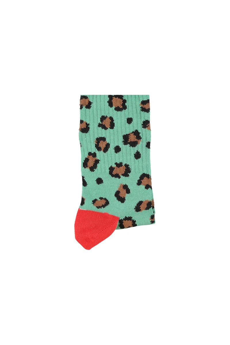 SOCKS W/ ANIMAL PRINT GREEN