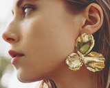 Pensee Large Earrings Yellow Gold | حلق نسائي