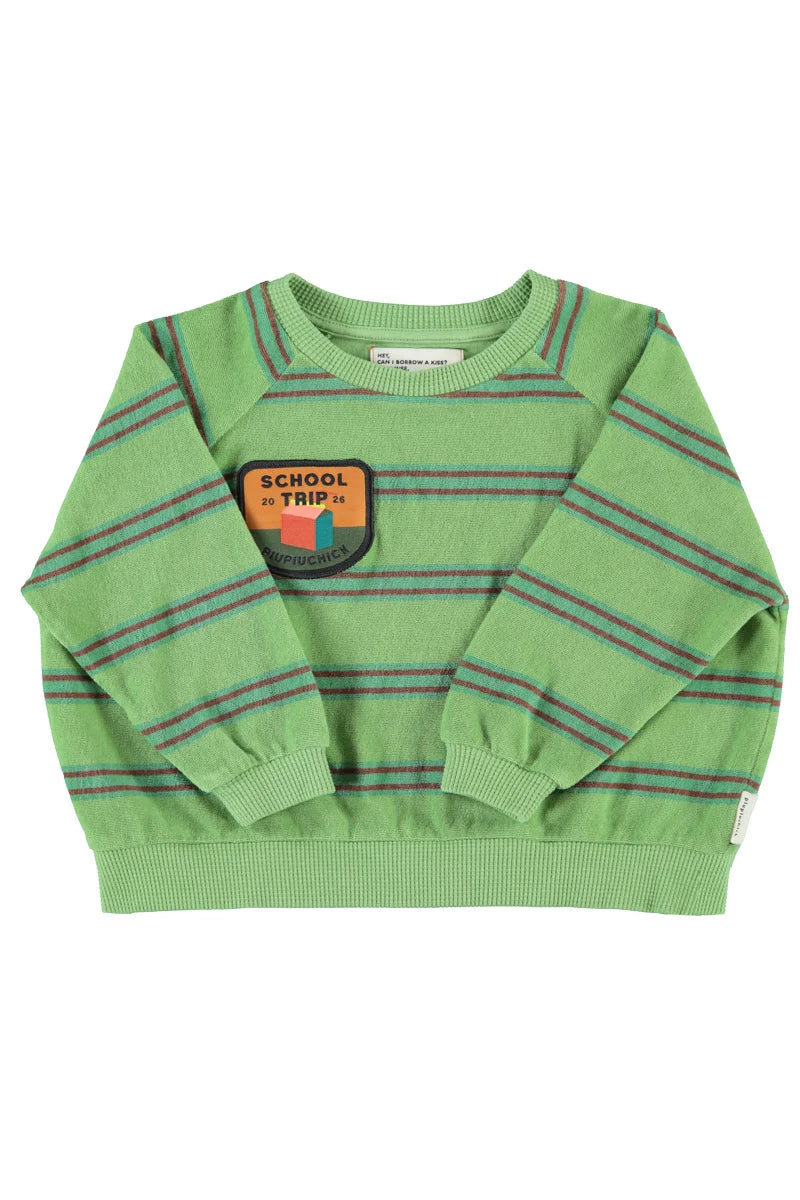 SWEATSHIRT W/ DOUBLE STRIPES GREEN