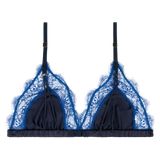 LOVE LACE TRIANGLE BRALETTE BLUE