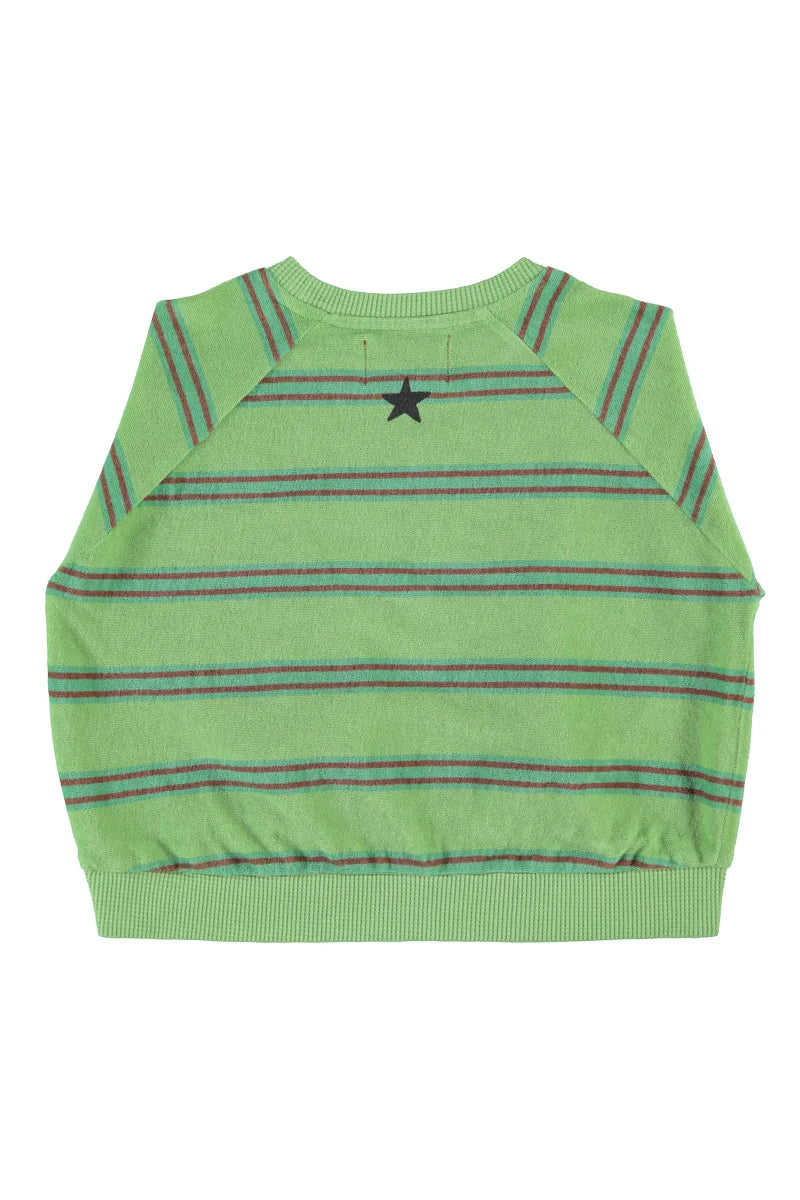 SWEATSHIRT W/ DOUBLE STRIPES GREEN | سترة رياضية