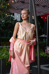 Skirt Renata Astrology Pink Yellow Gradient Silk| تنورة Renata