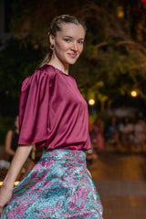 Skirt Lolli Jacquard Burgundy Astrology| تنورة Lolli