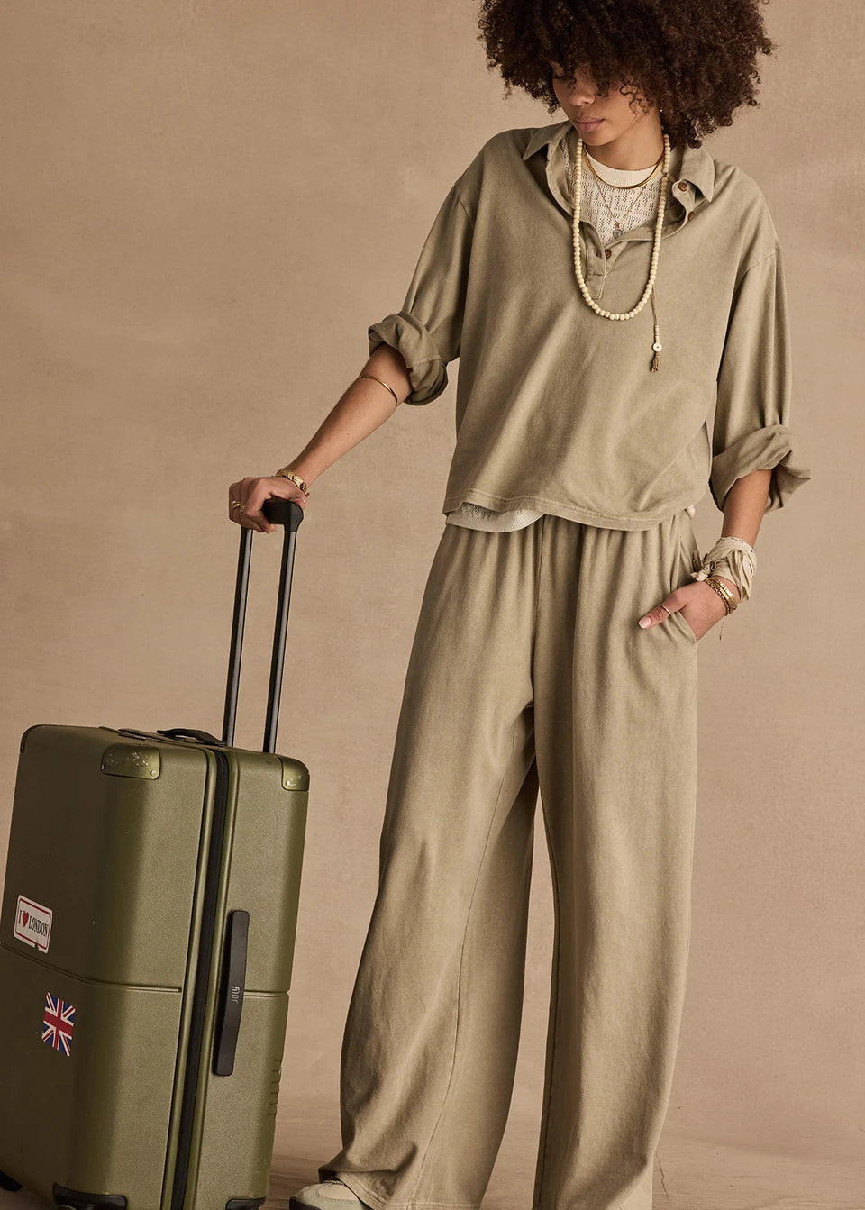 SOHO TOKIO WIDE LEG PANT KHAKI | سروال SOHO TOKIO