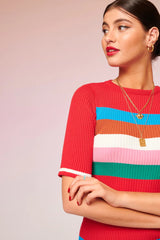 Lora Knitted Top Red | قميص نسائي
