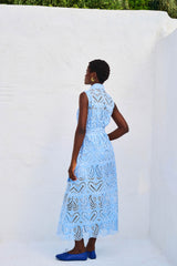 Dentelle Shirtdress Sleeveless GAIA Light Blue | فستان نسائي
