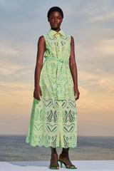 Dentelle Shirtdress Sleeveless GAIA Yellow Mint | فستان نسائي