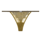 Love Stories Roomservice Elegant Mid-Waist Green Lace Thong Briefs