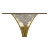 Love Stories Roomservice Elegant Mid-Waist Green Lace Thong Briefs