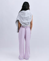 Theodore Relaxed Wide-Leg Pyjama Pants - Soft Pink Stripe Cotton