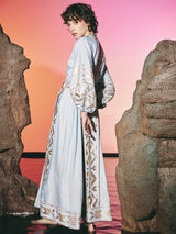 Mire Wrap-Around Maxi Dress Baby Blue | فستان نسائي