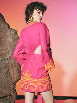 Sea Star Cut Out Dress Magenta | فستان نسائي