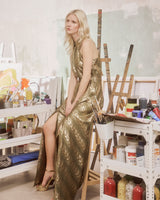 Maxi Dress Pylia Callisto Pesto| فستان نسائي