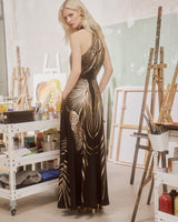 Maxi Dress Eriphyle Callisto Gold Black/ فستان نسائي