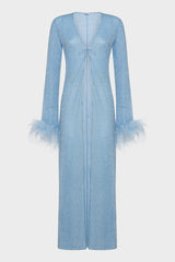 LUMIERE PLUMAGE LONG KAFTAN Crystal | قميص علوي نسائي