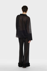 LUMIERE TROUSER BLACK ROSES | سراويل نسائية