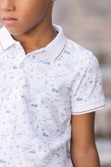 Kids' Polo Explorateur - White | تي شيرت