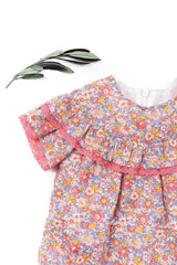 Baby Jumpsuit Flower - Pink | بذلة
