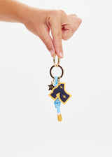 Chic Multi-Color Seven Keyring with Gold Star, Macrame Paracord & Lucky Charm