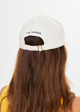 Chic 'Good Luck' Embroidered Soft Cream Cotton Cap - Adjustable, Retro Style