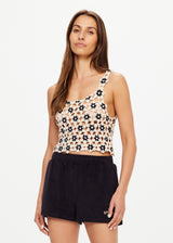The Upside Luminary Lily Crochet Top Natural Womens Cropped Scoop Neck Cotton