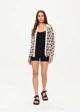 Luminary Malia Crochet Shirt - Natural Long Sleeve Cotton Top