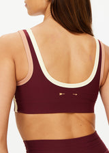 The UPSIDE Trail Harley Scoop Bra in Bordeaux Maroon
