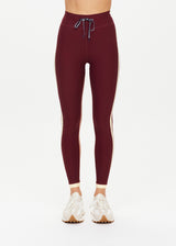 The Upside Trail 25" Maroon Midi Pant Drawcord Waist Leggings