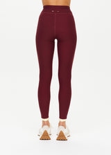 The Upside Trail 25" Maroon Midi Pant Drawcord Waist Leggings