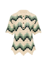 THE UPSIDE Women's Jade Crochet Shirt: Organic Cotton, Relaxed Fit, Button-Front