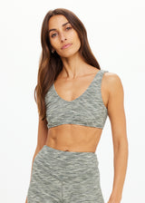 Women's Reversible Isaac Sports Bra - Green Marle, Soft & Supportive Fit