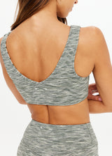 Women's Reversible Isaac Sports Bra - Green Marle, Soft & Supportive Fit