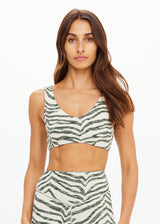 Women's Reversible Isaac Sports Bra - Green Marle, Soft & Supportive Fit