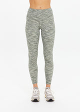 Versatile Reversible 25-Inch High-Rise Midi Pant Green Marle Performance Leggings