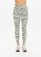 Versatile Reversible 25-Inch High-Rise Midi Pant Green Marle Performance Leggings