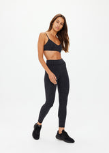 Zenith Pinstripe Women's Sports Bra: Low Coverage, Soft Support, Adjustable Fit