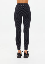 Zenith 25-Inch Jacquard Pinstripe Midi Pant for Yoga and Pilates