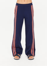 THE UPSIDE Ananda Wide Leg Cody Pant Navy Striped Lounge Trousers