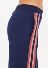 THE UPSIDE Ananda Wide Leg Cody Pant Navy Striped Lounge Trousers