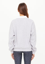 THE UPSIDE Women's Organic Cotton Pascal Collared Crew Neck Sweatshirt Grey Marle