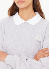 THE UPSIDE Women's Organic Cotton Pascal Collared Crew Neck Sweatshirt Grey Marle