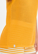 Mimosa Yellow Organic Cotton Relaxed Fit Open Knit Tank Top