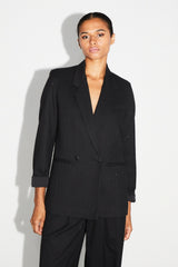 Ema Women's Black Sequin Officer Blazer | Italian Crafted Style