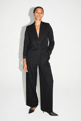 Ema Women's Black Sequin Officer Blazer | Italian Crafted Style