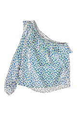 Emy Asymetrique Blouse Mauve & Green | أعلى النساء