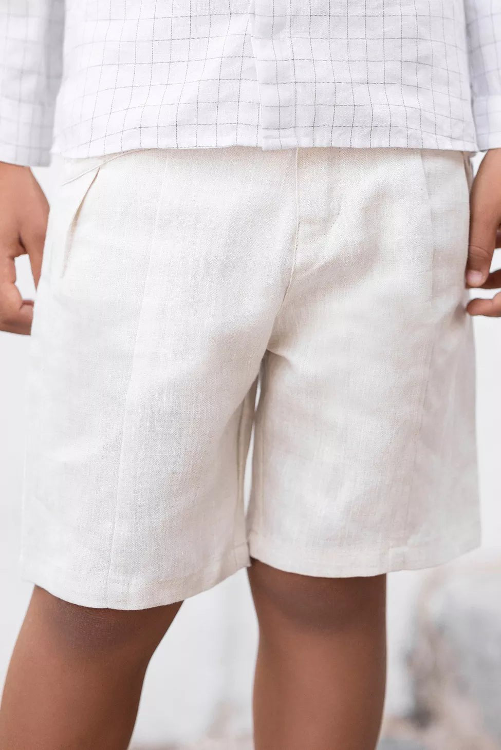 Boys Shorts Ceremonie - Beige Chine | سروال قصير - Maison Clad