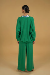 Cardigan Knitwear Lace SIlk Detail| بلوزة نسائية Cardigan Knit - Maison Clad