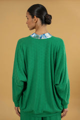 Cardigan Knitwear Lace SIlk Detail| بلوزة نسائية Cardigan Knit - Maison Clad