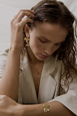 Oréade 24K Gold Recycled Creole Earrings – Elegant Floral Design