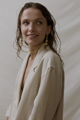 Kymaia 24k Recycled Gold Floral Cascade Earrings – Elegant French Design